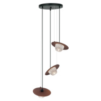 Závesná lampa Carmen, 3-plameňová, káva