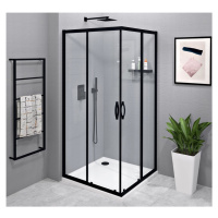 GELCO - SIGMA SIMPLY BLACK štvorcová sprchová zástena 900x900 rohový vstup, číre sklo GS2190BGS2