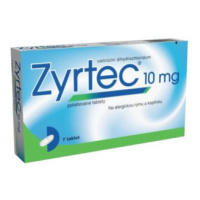 ZYRTEC alergie 10 mg, 7 tabliet