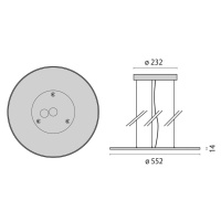 LED závesné svetlo FL Round 555 PL MP on/off 830