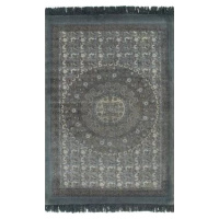 Koberec Kilim so vzorom bavlnený 120 × 180 cm sivý