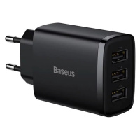 Nabíjačka Baseus Compact Quick Charger, 3x USB, 17W (Black)