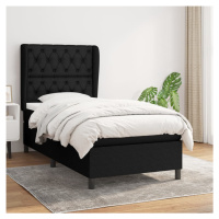 vidaXL Posteľný rám boxspring s matracom čierny 80x200 cm látka