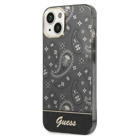 Silikónové puzdro Guess na Apple iPhone 14 Plus GUHCP14MHGBNHK Electro Cam Paisley čierne