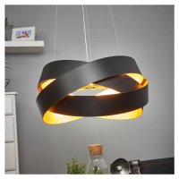 Závesná lampa Pura v čiernej/zlatej farbe, 60 cm, 8x G9