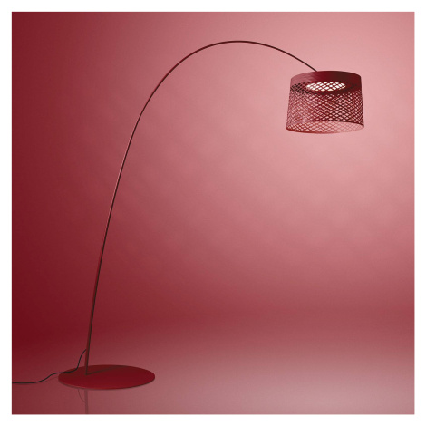 Foscarini Twiggy Grid LED oblúková lampa, karmínovo červená