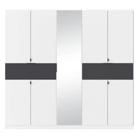 Sconto Šatníková skriňa TICAO IV alpská biela/metalická sivá, šírka 226 cm Houseland