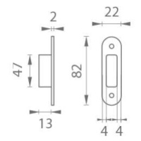 AGB - Zámok na dvere MEDIANA EVOLUTION - WC ZLL - zlatá lesklá (03) WC kľúč 96 mm