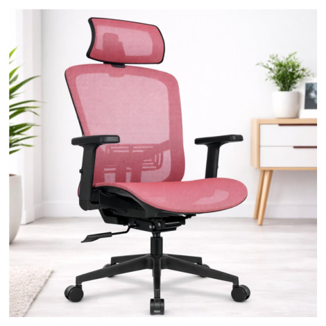 ErgonomickákancelárskastoličkaHC-1045sosieťovanýmoperadlom-ružová