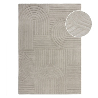 Sivý vlnený koberec Flair Rugs Zen Garden, 160 x 230 cm