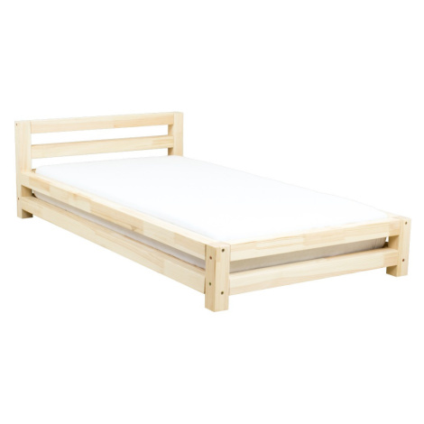 Benlemi Jednolôžková posteľ MODERN Zvoľte farbu: Nelakovaná, Zvoľte rozmer: 120 x 200 cm