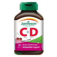 Jamieson Vitamíny C a D3 500 mg/ 500 IU 75 tablety na cmúľanie