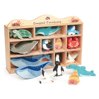 Drevené morské zvieratá na poličke 30 ks Coastal set Tender Leaf Toys
