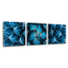 Impresi Obraz Modrý kvet - 90 x 30 cm (3 dielny)