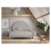Sivá čalúnená jednolôžková posteľ s roštom 140x200 cm MOON – Vipack