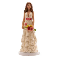 Svadobná figúrka na tortu 16 cm ona v romantických šatách - Dekora