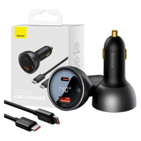 Nabíjačka do auta Car charger Baseus Superme, USB, USB-C, 140W, black (6932172622374)