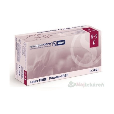 Sempercare Nitrile Velvet Vyšetrovacie rukavice,veľkosť L, nesterilné, nepúdrované, bezlatex. 20