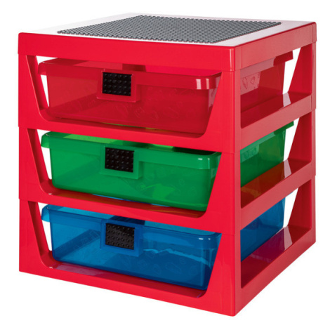 LEGO® Classic Plastový regál s 3 zásuvkami (červená)