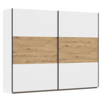 Rauch Möbel ŠAT. SKRIŇA S POSUV. DVERAMI, biela, dub artisan, 261/210/59 cm