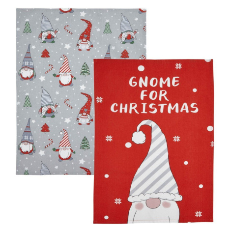 Bavlnené utierky v súprave 4 ks s vianočným motívom 50x70 cm Gnomes – Catherine Lansfield