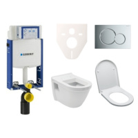 Cenovo zvýhodnený závesný WC set Geberit na zamurovanie + WC VitrA S50 SIKOGE2V2