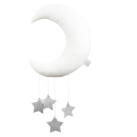 Dadaboom.sk Dekoratívny mesiac biela so striebrom 26x9x32cm