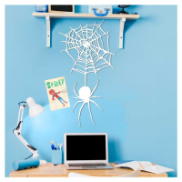 Drevená dekorácia na Halloween - Pavúk, Biela