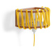 Žltá nástenná lampa s drevenou konštrukciou EMKO Macaron, dĺžka 30 cm