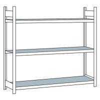 Regál s veľkým rozpätím, s oceľovou policou, výška 2000 mm SCHULTE