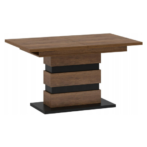 Rozkladací jedálenský stôl, dub bolzano/čierna, 140-180x86 cm, DELIS S