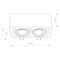 Downlight Box II, 2-plameňové, čierna