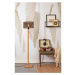 Stojacia lampa s bambusovým tienidlom v čierno-prírodnej farbe (výška 128 cm) Java – Good&amp;Mo