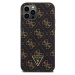 Guess PU Leather 4G Triangle Metal Logo Zadný Kryt pre iPhone 12/12 Pro Black