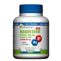 BIO Pharma magnesium citrát 150 mg + vitamín B6 30 + 30 tabliet ZADARMO