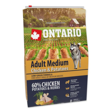 Krmivo Ontario Adult Medium Chicken & Potatoes 2,25kg