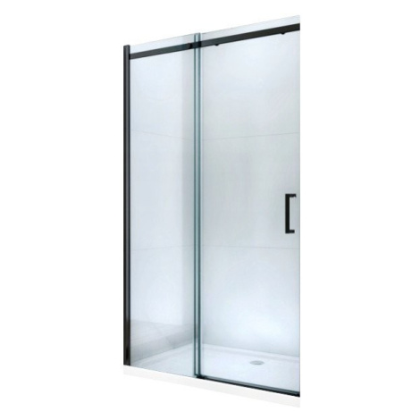 MEXEN - Omega posuvné sprchové dvere 110, transparent, čierna so sadou pre niku 825-110-000-70-0
