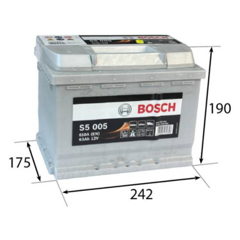 BOSCH S5 63Ah Autobatéria 12V , 610A , 0 092 S50 050