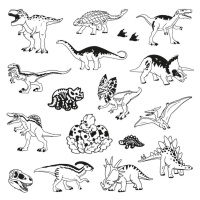 Detské pečiatky Stampo Funny - Dinosaury - 17 ks