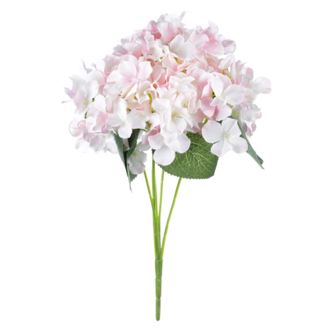 Puget hortenzií, 5 kvetov, 25 x 38 x 25 cm, ružovo-biela