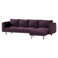 Dekoria Norsborg poťah na sedačku s ležadlom - 4 os., fialová, 291 x 88/157 x 85 cm, Living, 161