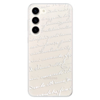 Odolné silikónové puzdro iSaprio - Handwriting 01 - white - Samsung Galaxy S23+ 5G