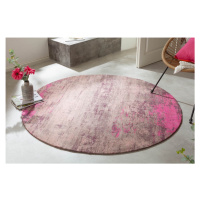 LuxD Dizajnový okrúhly koberec Rowan 150 cm béžovo-ružový