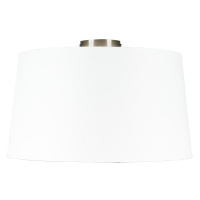 Moderné stropné svietidlo oceľové s bielym tienidlom 45 cm - Combi