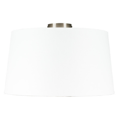 Moderné stropné svietidlo oceľové s bielym tienidlom 45 cm - Combi QAZQA