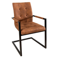 LuxD 17879 Jedálenská stolička vintage English hnedá s operadlom
