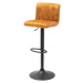 LuxD Dizajnová barová stolička Walnut horčicový zamat