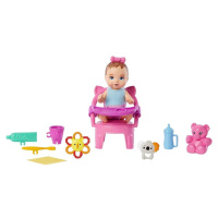 Mattel Barbie bábätko herné set s jídelní židličkou
