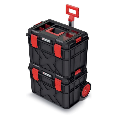 Sada kufrů na nářadí 2 ks XEBLOCCK LOG 54,6 x 38 x 78,5 cm černo-červená Prosperplast