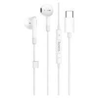 Káblové stereo slúchadlá, USB Type-C, mikrofón, tlačidlo nahrávania, ovládanie hlasitosti, Hoco 